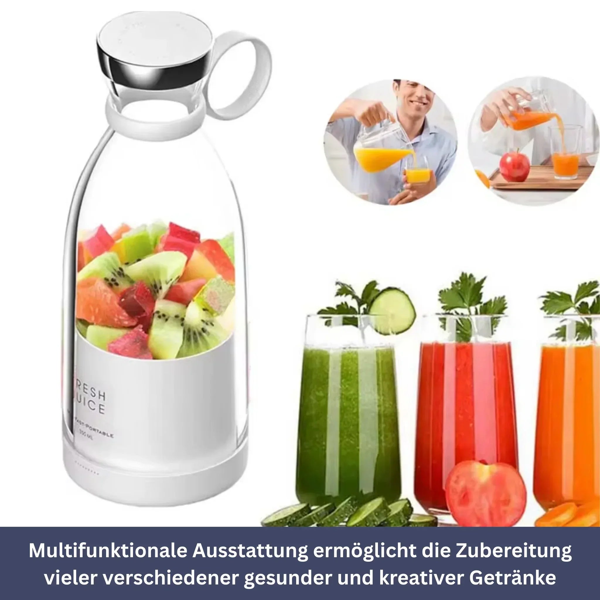 Elektrische Mini Mixer voor Sap en Smoothie