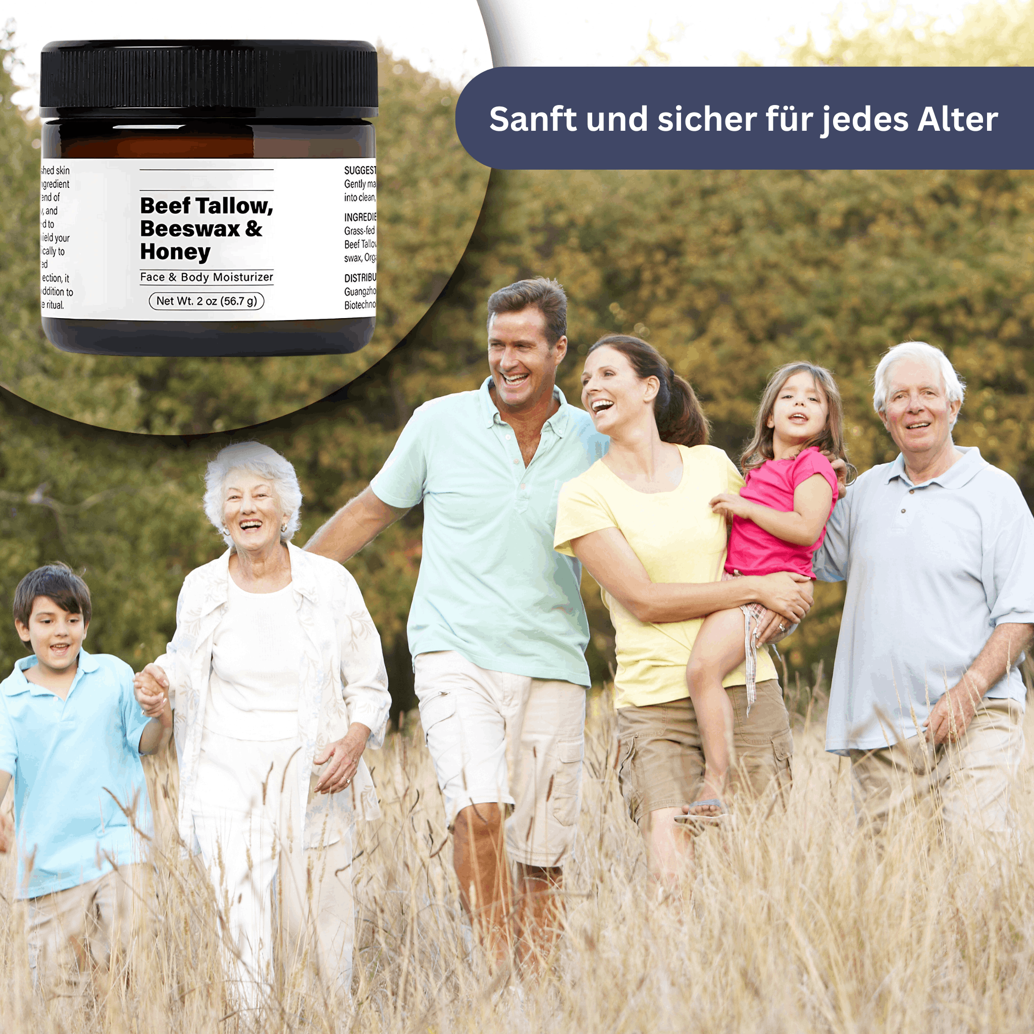 Beef Tallow Moisturizer met bijenwas & honing – 2-in-1