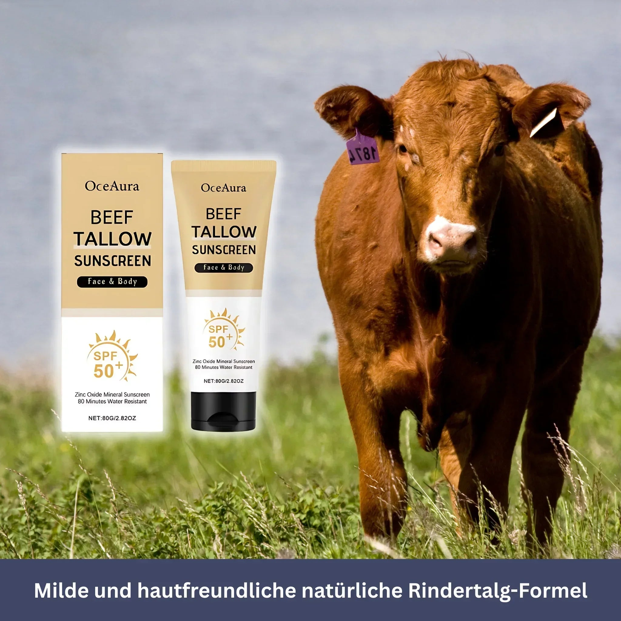 Natuurlijke Beef Tallow Zonnecrème – Hydratatie & Bescherming