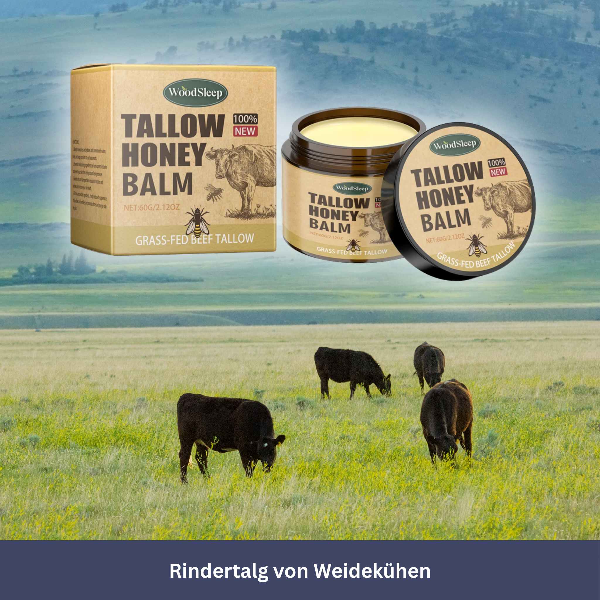Bio Rundertalg Honingbalsem – Voor Huid & Gezicht