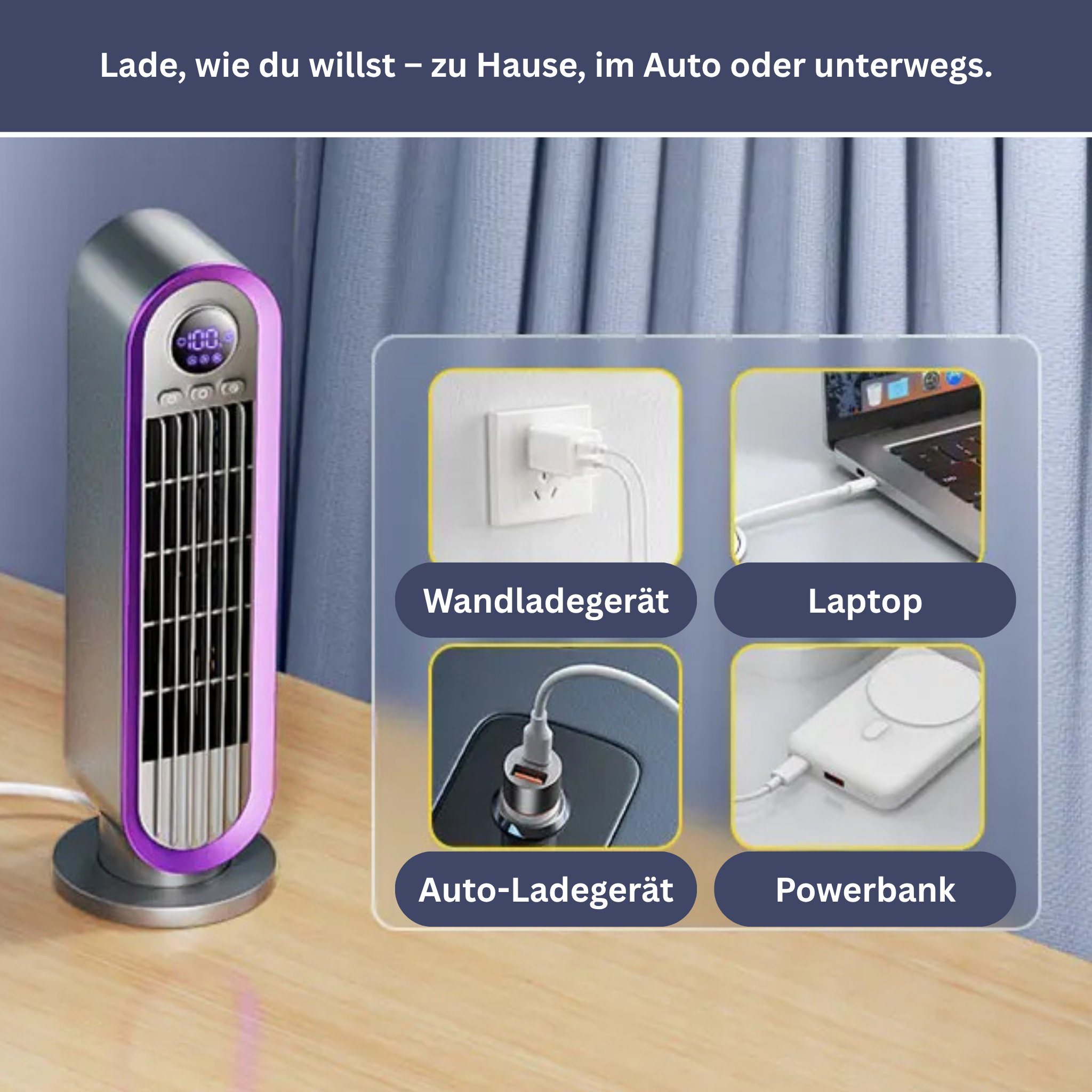 Bladeloze Tafelventilator voor Kantoor & Thuis