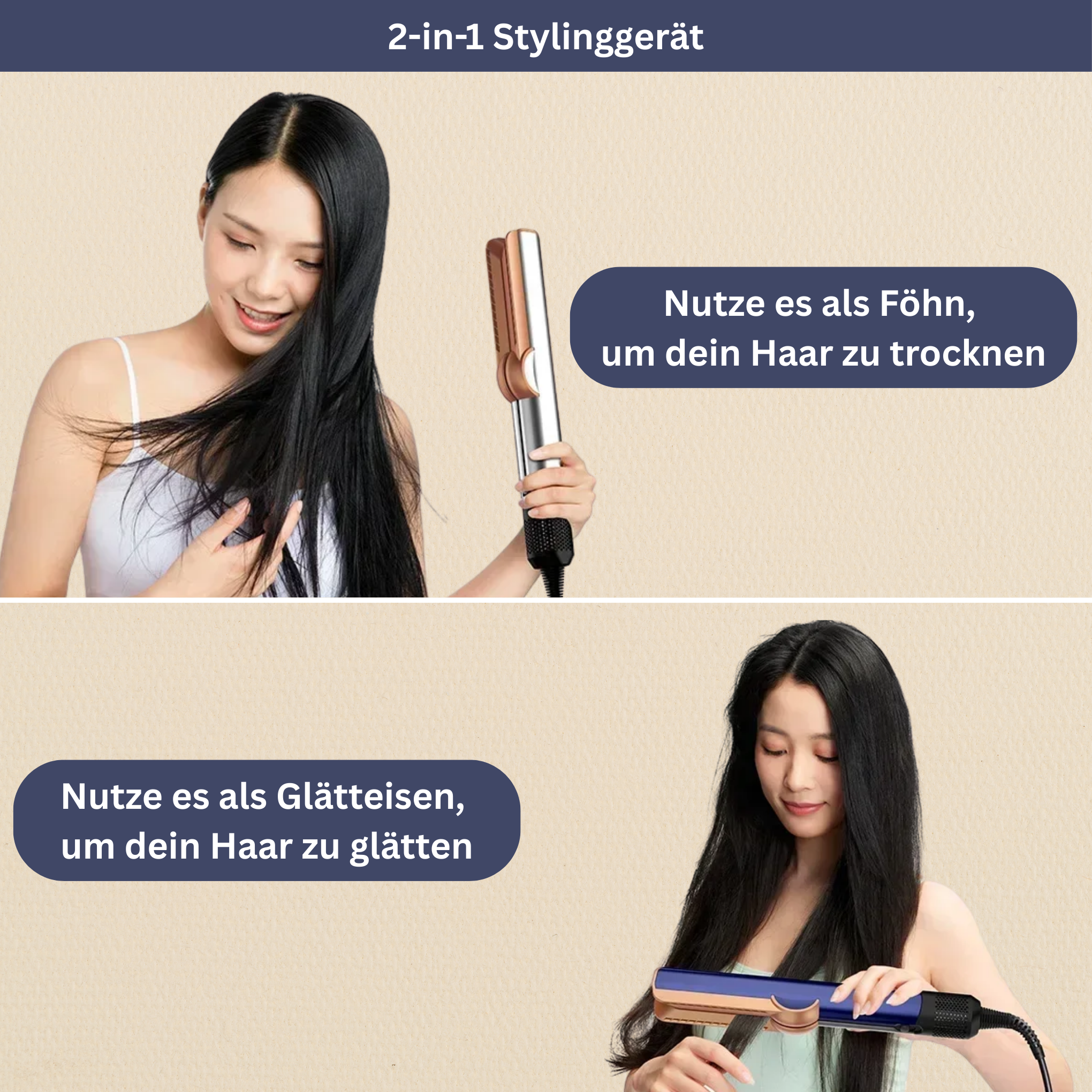 SilkDry One – 2-in-1 Stijltang & Föhn