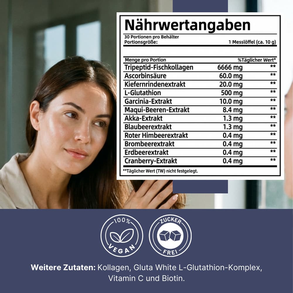 Glutathion & Collageen Poeder – Beauty Drink voor Vrouwen