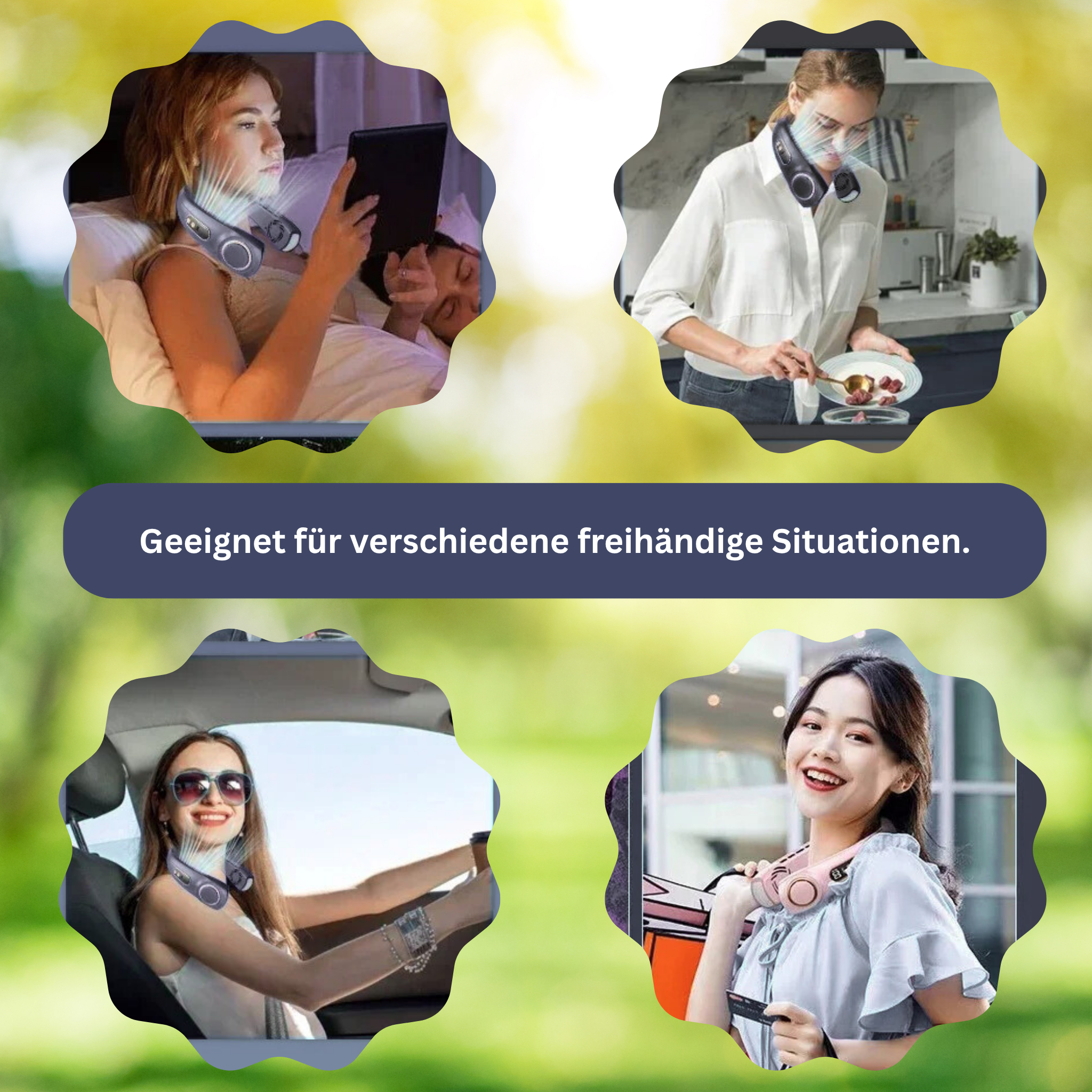 Draagbare nekventilator met LED-koelplaten
