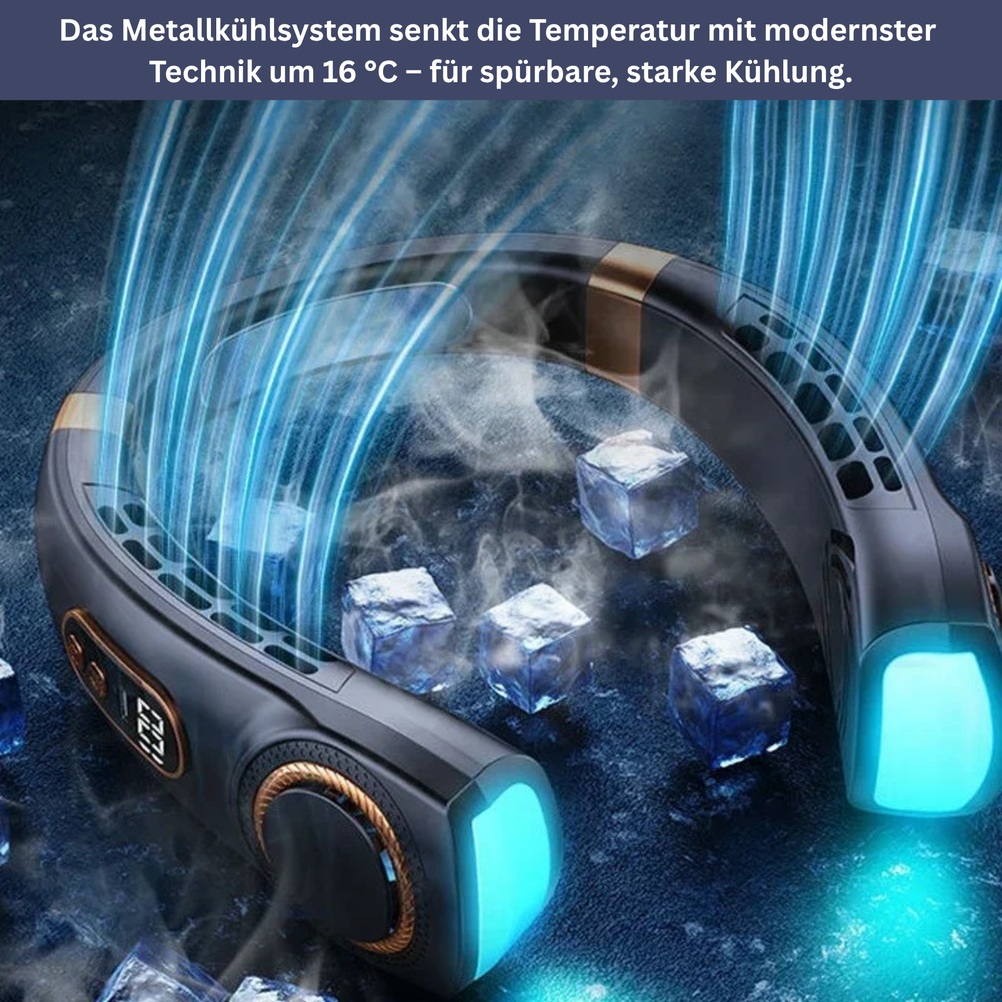 Draagbare nekventilator met LED-koelplaten