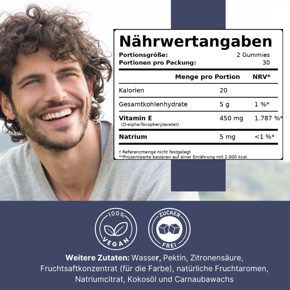 Vitamine E Gummies – Huidverzorging & celbescherming