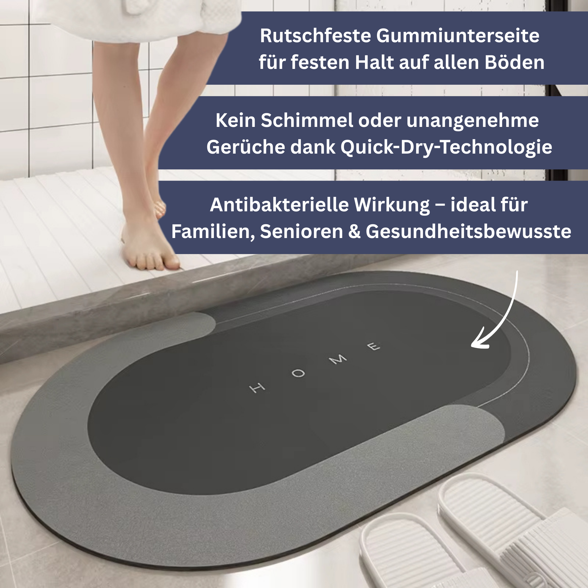 QuickMat - Die hygienische Schnelltrocken-Badematte