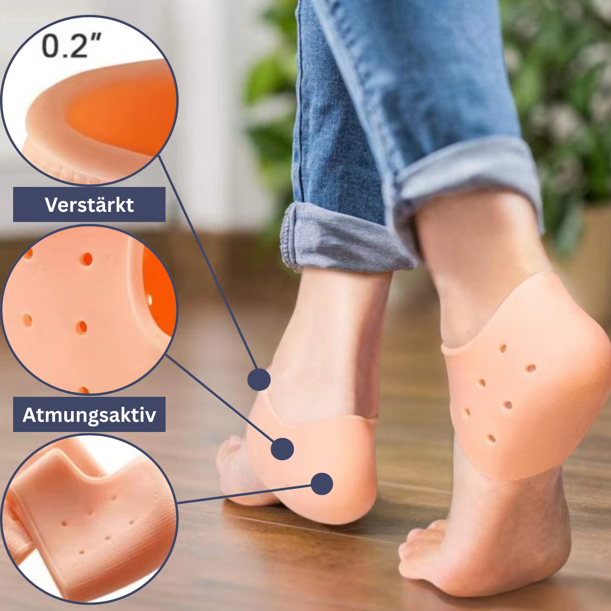 SilkProtect herbruikbare siliconen hielsokken