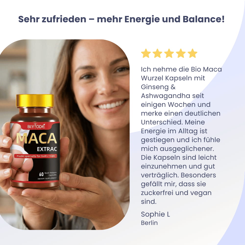 Biologische Maca-Wortel Capsules met Ginseng & Ashwagandha
