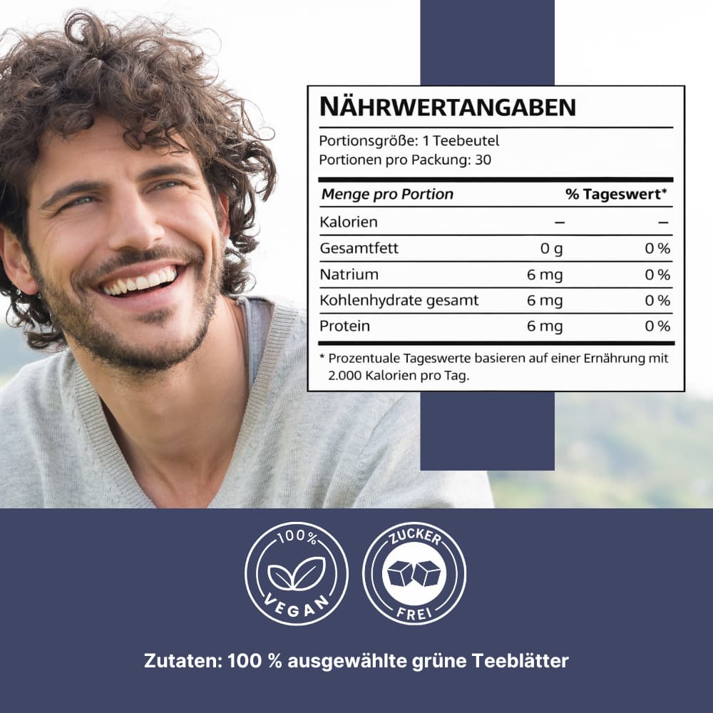 Grüner Tee aus ausgewählten Teeblättern