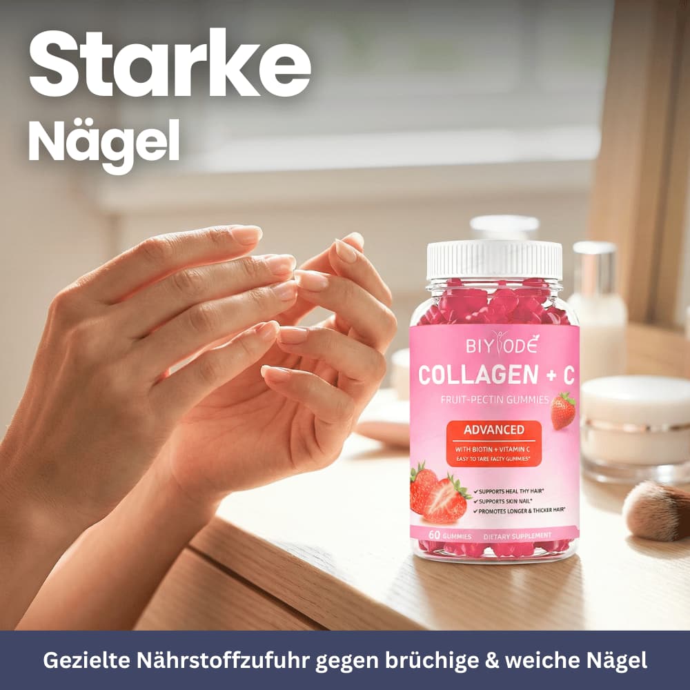 Collagen + Vitamin C Gummies for Skin, Hair & Nails