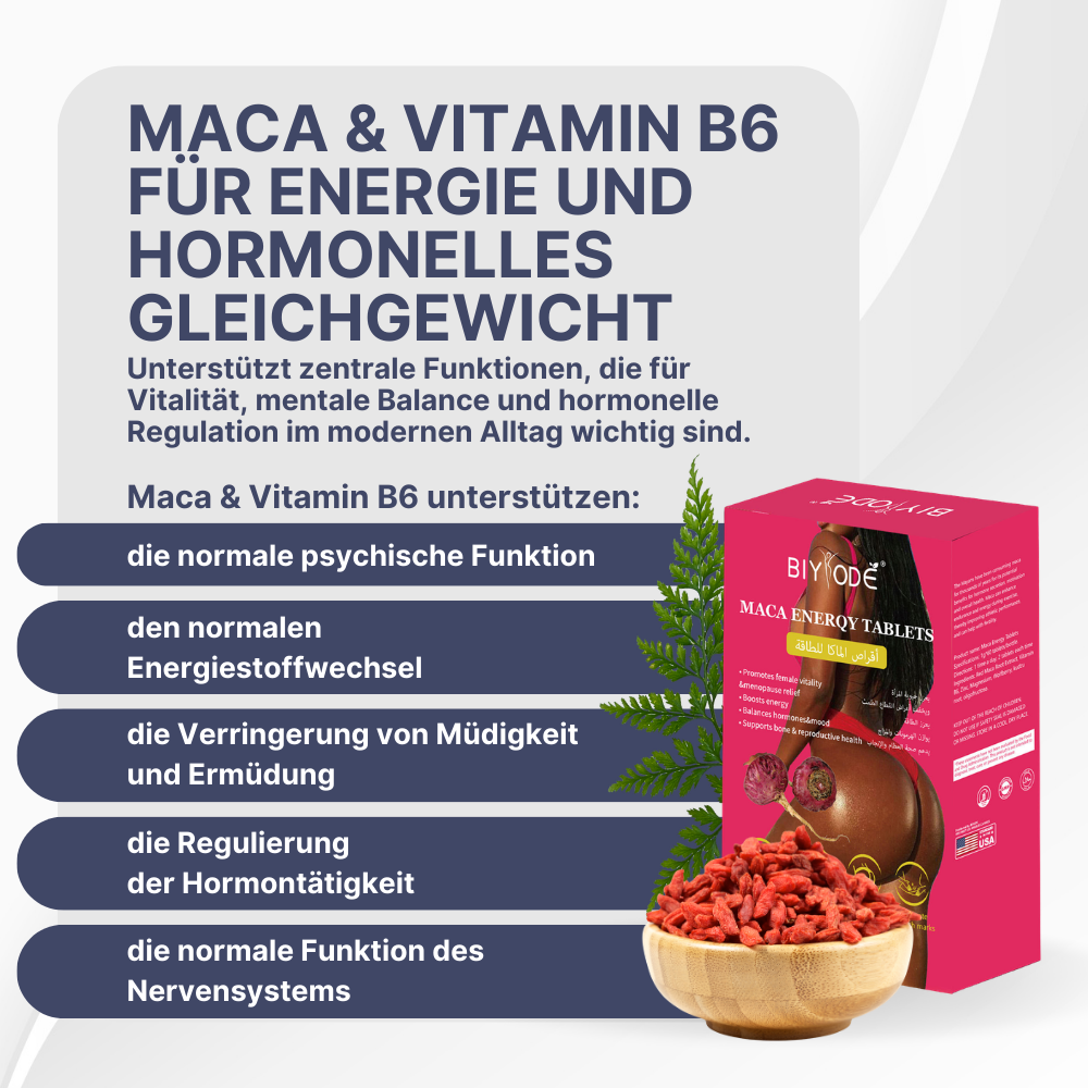 Maca-tabletten met vitamine B6