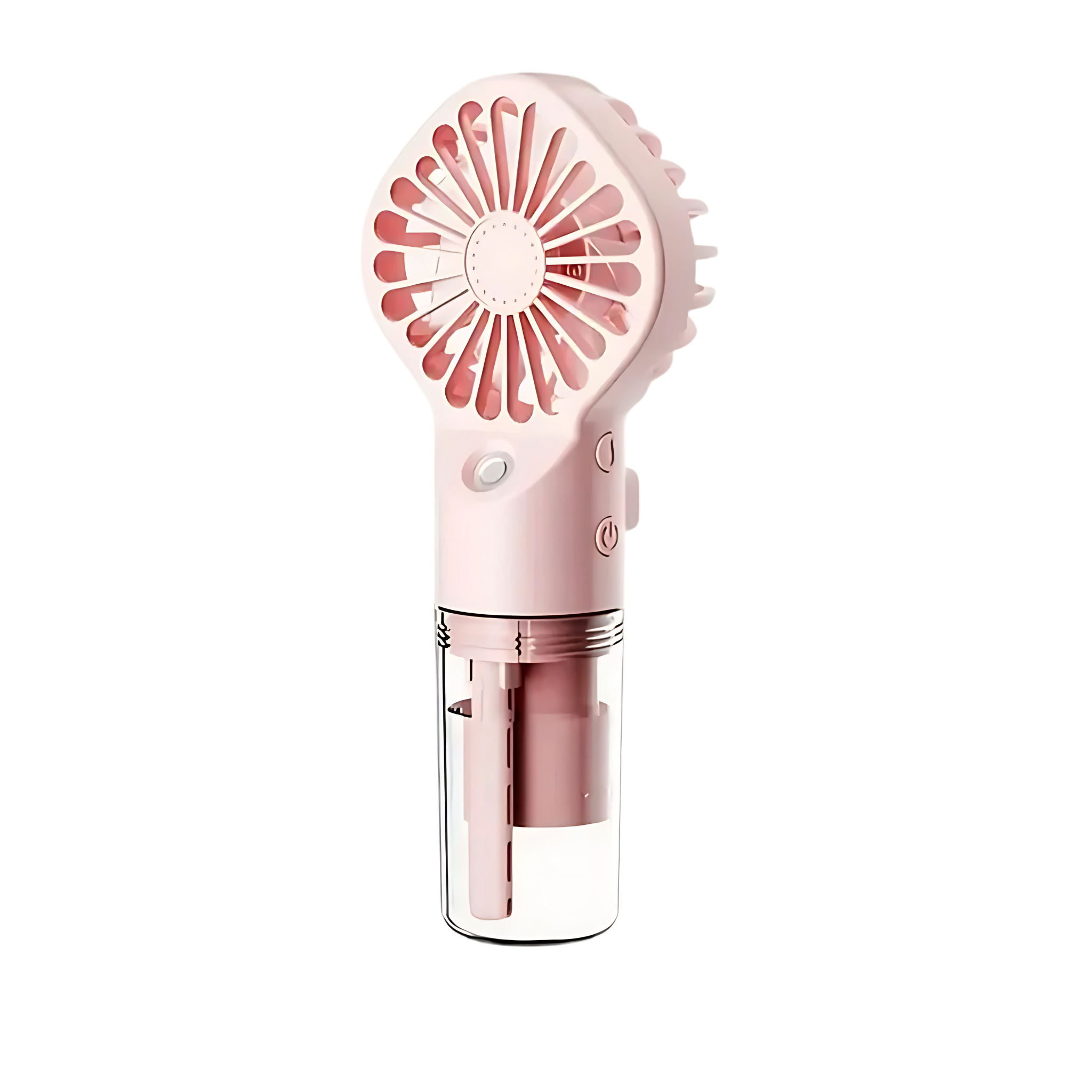 Draagbare handventilator met waterspray