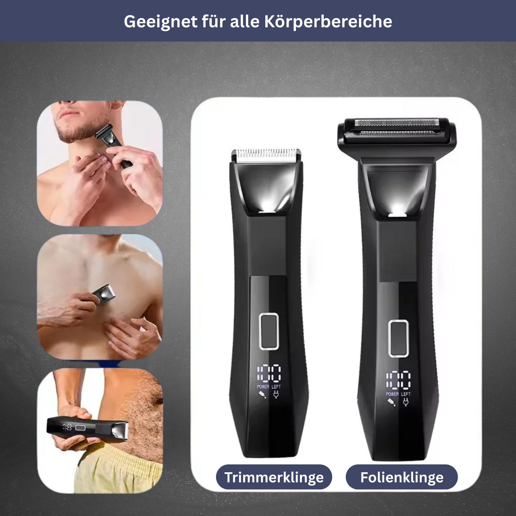 Wasserdichter Männertrimmer mit Dual-Klingen